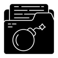 Premium download icon of folder hacking vector