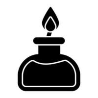 Conceptual solid design icon of bunsen burner vector