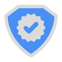 An editable design icon of verified shield vector