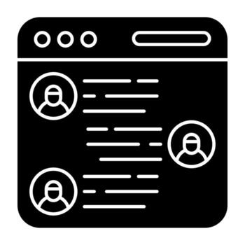 Conceptual solid design icon of friend list vector