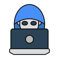 Mysterious person icon, hacker editable vector