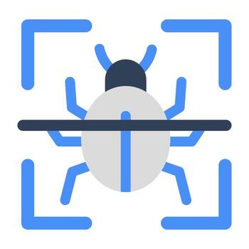 An icon design of bug scanning vector