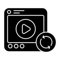 Modern design icon of video reload vector