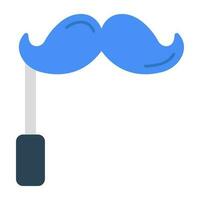 A flat design icon of mustache prop vector