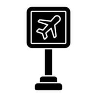 moderno diseño icono de aeropuerto roadboard vector
