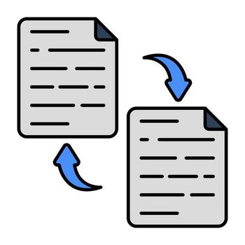 Conceptual flat design icon of file exchange vector