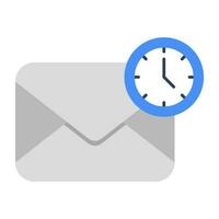 A flat design icon of mail delivery time vector