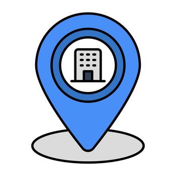 Editable design icon of building location vector