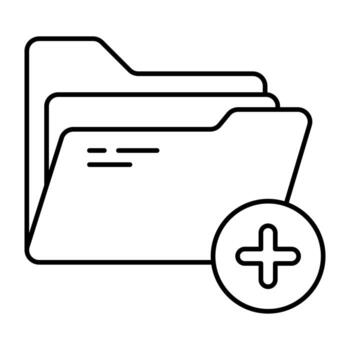Add folder icon in linear design available for download vector