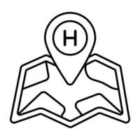 Editable design icon of hotel location vector