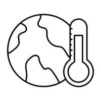 Thermometer with globe symbolizing concept of global warming vector