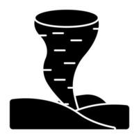 A flat design icon of hurricane vector