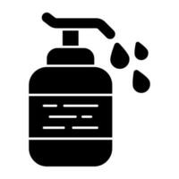 A solid design icon of hand sanitizer vector