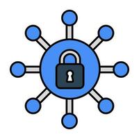 Premium download icon of network lock vector