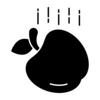 A solid design icon of falling apple vector