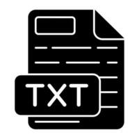 Editable design icon of txt file vector