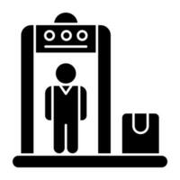 Editable design icon of security checking door vector