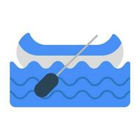 A flat design icon of rowing boat vector