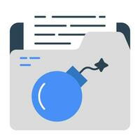 Premium download icon of folder hacking vector