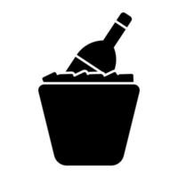 icono de diseño moderno de cubo de vino vector