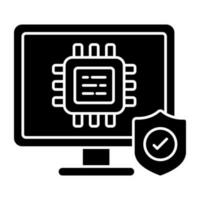 Premium download icon of secure microchip vector