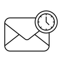 A flat design icon of mail delivery time vector