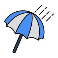 Conceptualizing flat design icon of rainshade vector