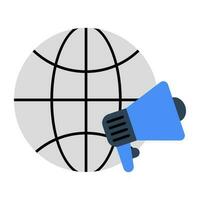 Editable design icon of global marketing vector