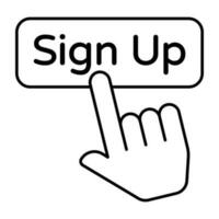 Trendy vector design of sign up