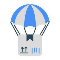 An icon design of parachute delivery vector