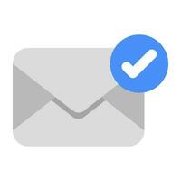 A flat design icon of verified mail vector