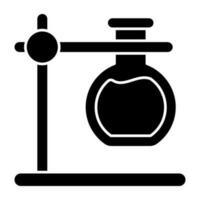 An editable design icon of chemical flask, experiment vector