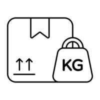 Conceptual flat design icon of parcel weighing vector