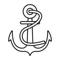 A linear design icon of nautical hook vector