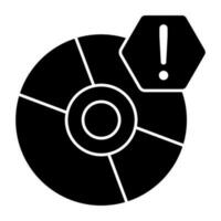 Conceptual solid design icon of CD error vector