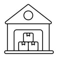A flat design icon of warehouse vector
