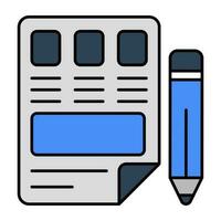 Modern design icon of paper writing vector