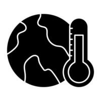 Thermometer with globe symbolizing concept of global warming vector