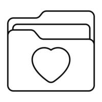 Love folder icon in linear design vector