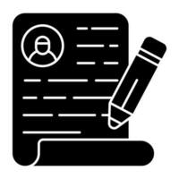 icono de diseño editable de escritura cv vector