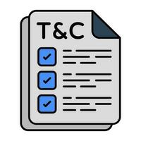 An icon design of terms and conditions vector
