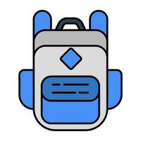 icono de descarga premium de mochila vector