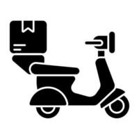 Scooter delivery icon, editable vector