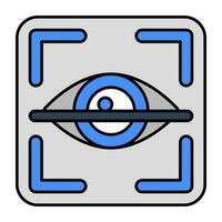 A colored design icon of iris recognition vector