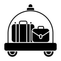 A perfect design icon of hotel trolley vector