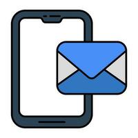 un único diseño icono de móvil correo vector