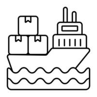 Premium download icon of cargo boat vector