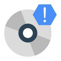 Conceptual flat design icon of CD error vector