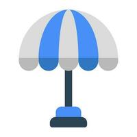 A flat design icon of outdoor umbrella vector