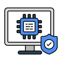 Premium download icon of secure microchip vector